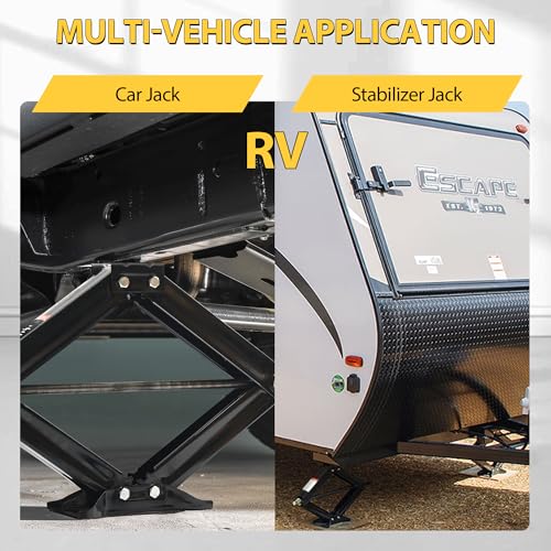 RV Scissor Jack Stabilizer 6500lb Heavy Duty 24" RV Trailer Stabilizer Leveling Scissor Jack for RV Camper with Crank Handle - 4Pack - size: 24’‘ 4pc