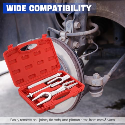 DASBET 5-Piece Ball Joint Separator Tool, Pickle Fork Tool Set, Heavy Duty Tie Rod Removal Tool for Cars and Light Trucks, Ball Joint Remover for Pitman Arm Removal