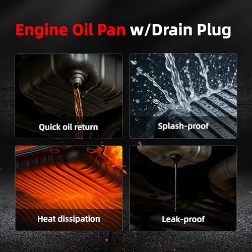 Oil Pan w/Drain Plug, Engine Oil Pan for Jeep Wrangler 2007-2011 | V6 3.8L, 264-468, 264468, 4666153AC, CRP44A - size: for Wrangler 2007-2011 V6 3.8L