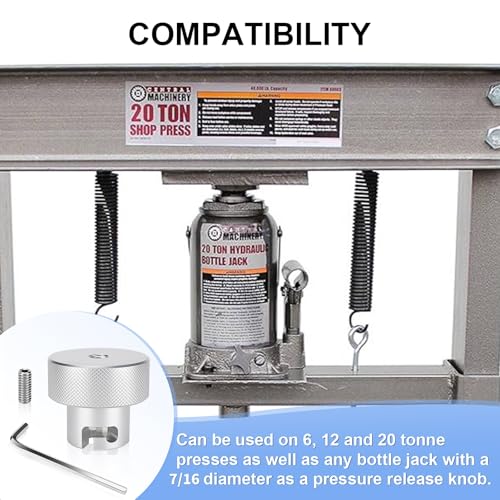 Suitable for Harbor Freight's Hydraulic Press Jack Valve Screws, 7/16'' Bottle Jack Valve Release Knob, Replaces Jack Handle Fitting, Made of 6061 Aluminium - size: 7/16''