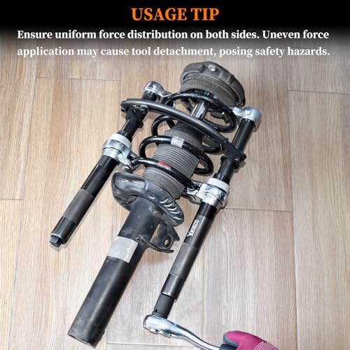 Coil Spring Compressor Tool, Max Load.2700LB | Automotive Heavy Duty Macpherson Strut Spring Compression Set with Extendable Safety Bracket for Car ATVs Trucks