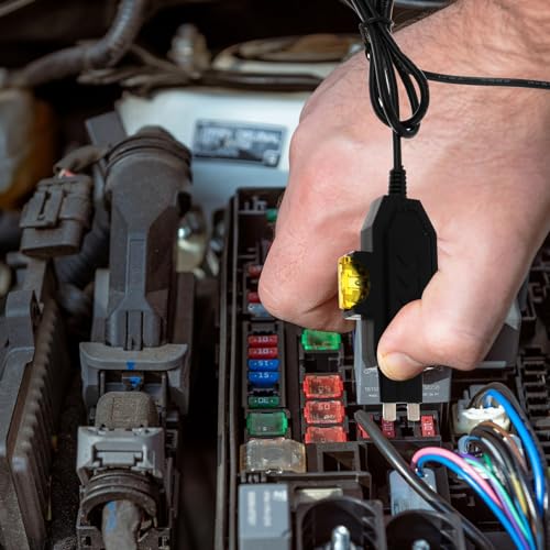 Automotive Circuit Fault Probe Tester, 20A 48V High-Precision Car Fuse Tester with Backlit LCD Display & LED Work Light, Professional Electrical System Diagnostic Tool for Cars, Trucks & RVs - color: Basic model