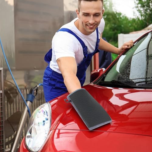 2 Pcs Fine Grade Clay Mitt for Car Detailing, Synthetic Clay Towel Glove for Paint Decontamination, Removes Dirt, Grime & Iron Contaminants from Paint, Glass & Wheels
