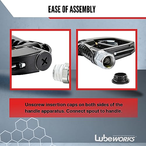 Lubeworks Oil Control Valve Nozzle Manual 1-35lpm / 0.3-9.2gpm Heavy Duty Oil Transfer Pump Control Valve for Motor, Synthetic Hydraulic, Gear Oil, Transmission Fluid in Liter, Gallon, Pint and Quart