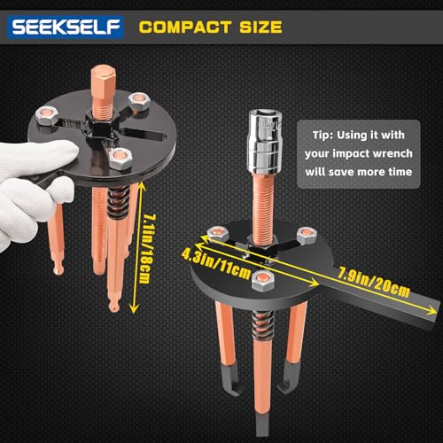 Blind Hole Bearing Puller Kit, 36 in 1 Inner Outer Bearing Separator Set Internal External Bearing Removal Gear Splitter Pull Tool, Black Storage Box - color: Black