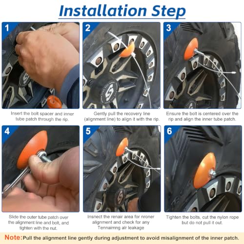 Tire Puncture Repair Kit – Portable Sidewall Emergency Repair Tool Compatible with ATV UTV SXS RZR Can-Am KRX Talon Maverick Polaris Jeep Toyota Lawnmower Zero‑Turn Tractor Trailer - color: 3 PCS