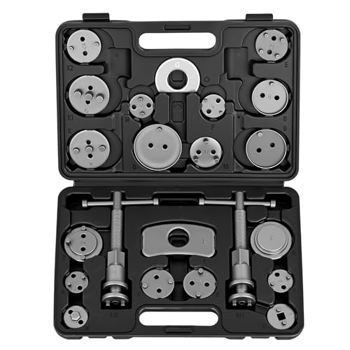 GOOACC 22pcs Disc Brake Caliper Compression Tool Set Caliper Piston Compressor Tool for Brake Pad Replacement Reset Heavy Duty Brake Tools Brake Caliper Piston Rewind Tool Caliper Press Tool Kit Black - color: 22pc Brake Caliper Black