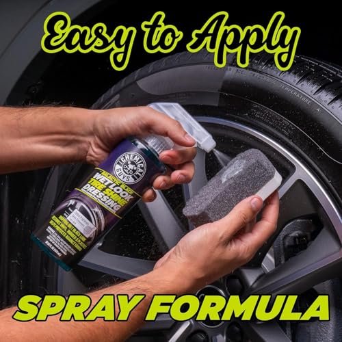 Chemical Guys, Galactic Black Wet Look Tire Shine, Deep Black, 1 Gallon | High-gloss dressing revives a deep black wet look on tires, trim and rubber with shine and a protective layer - size: 128 Fl Oz (Pack of 1)
