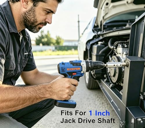 Trailer Jack Drill Adapter for 1 Inch Jack Drive Shafts, Stainless Steel Trailer Jack Adapter Kit with 2 Pcs 1/2" Drive Socket, Fits RV Camper Dump Truck Trailer Jacks (Silver)
