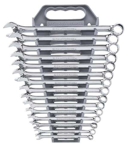 GEARWRENCH 15 Pc. 12 Pt. Combination Wrench Set, Long Pattern, Metric - 81902 - size: 15 Pc, style: With Wrench Rack
