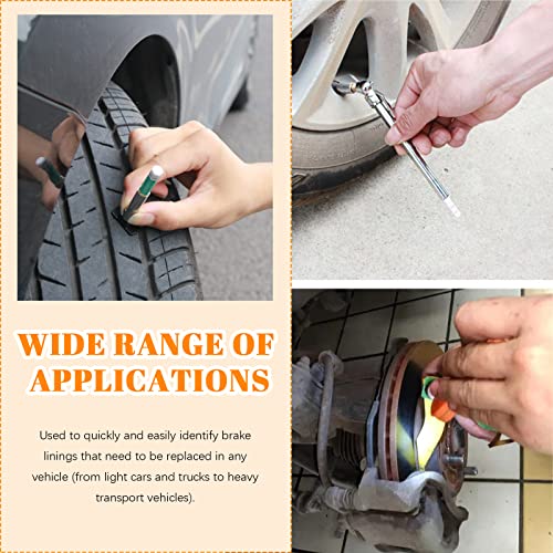 17Pcs Tire Tread Depth Gauge Measuring Tool Set with Digital Tire Thread Depth Gauge Pencil Tire Pressure Gauge Brake Lining Thickness Gauge Set Tire Valve Stem Caps for Motorcycle Truck Car
