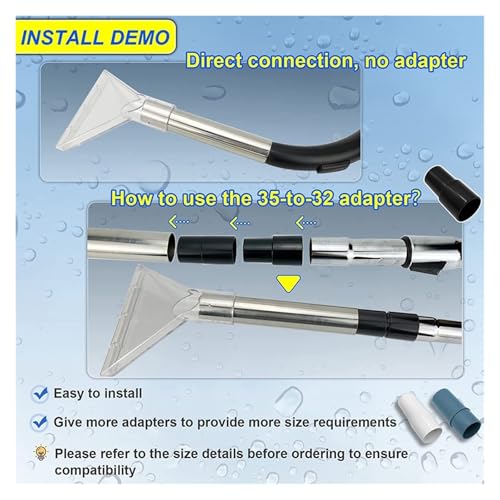 Extractor Hand Wand with Clear Head for Upholstery & Carpet Cleaning,Car Detailing Vacuum Wand for Portable Extractors