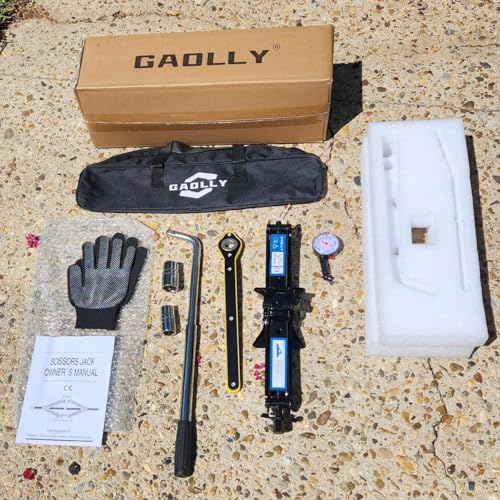 Scissor Jack - 2 Ton (4409 lbs) Car Emergency Kit with Lug Wrench, Tire Changing Kit for Sedan, Coupe, SUV, MPV