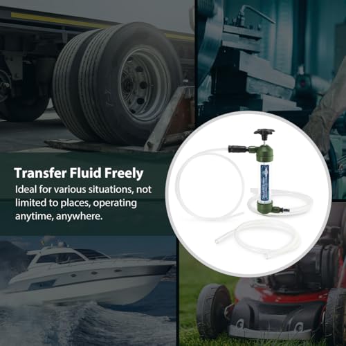 FIRSTINFO Taiwan Multi-Use Siphon Oil Fuel Transfer Pump | Manual Fuel Suction Pump, Hand Pump for Gasoline, Diesel, Petrol, RV Antifreeze, Transmission Fluid, Water, A1123