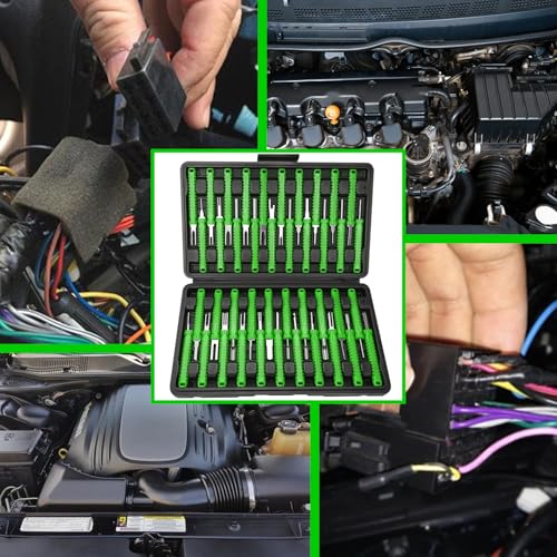 41 Pcs Terminal Pin Removal Tools with Blow-Molded Case - Electrical Pin Removal Tools Automotive Depinning Tool Kit for Automotive & Household Devices Most Connector, Green - color: green
