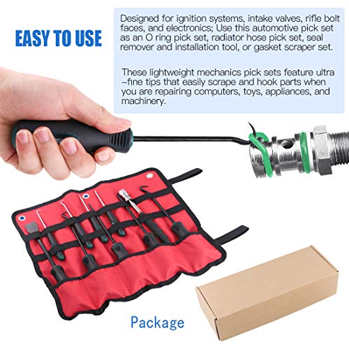 Glarks 10 In 1 Heavy Duty Hook and Pick Set, 9Pcs Precision Scraper, Hook and Pick with a 19 to 69 CM Telescopic Magnetic Pickup Tool For Removing Gaskets, Springs, Oil Seals, O-rings