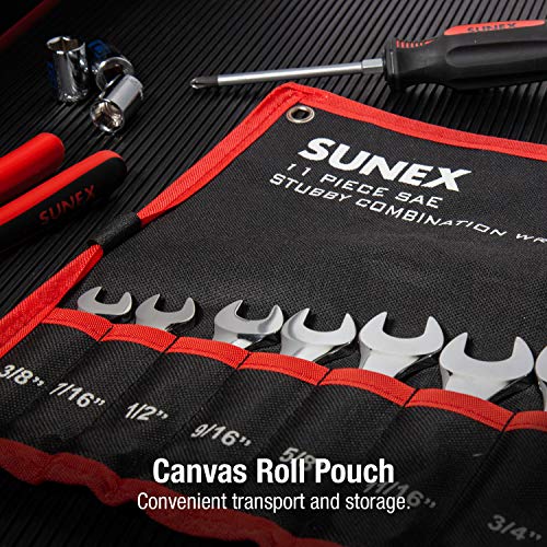 Sunex Tools 9930 SAE Stubby Combination Wrench Set, 3/8-Inch - 15/15-Inch, 11-Piece - size: SAE, style: Stubby Combination Wrench Set 11-Piece
