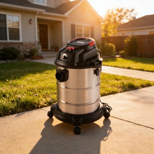Wet Dry Vac 5 Gallon, 4.3 Peak HP 3-in-1 Shop Vacuum with Blowing Function, 32mm Caliber Stepless Speed Regulation, for Home Car Garage Carpet Upholstery Hard Floor (Black)