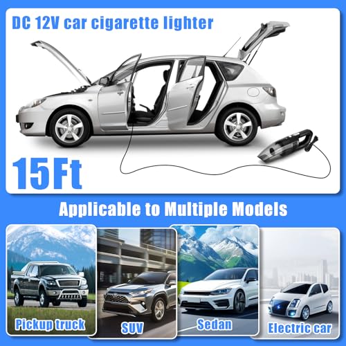 Car Cleaning Kit, Car Vacuum Interior Detailing Cleaner Kit with High Power Handheld Vacuum, Brush Set, Windshield Tool, Duster, Towels, Complete Car Care Tools for Women (Blue) - color: Blue