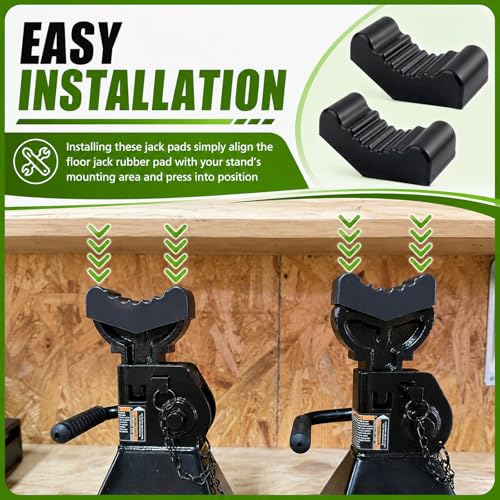 2 Pack Heavy Duty 6 Ton Jack Stands Pads,High Density Rubber Floor Jack Pad with Grooved Surface for Secure Lifting,Universal Jacks Pads for Floor Jacks for Cars SUVs