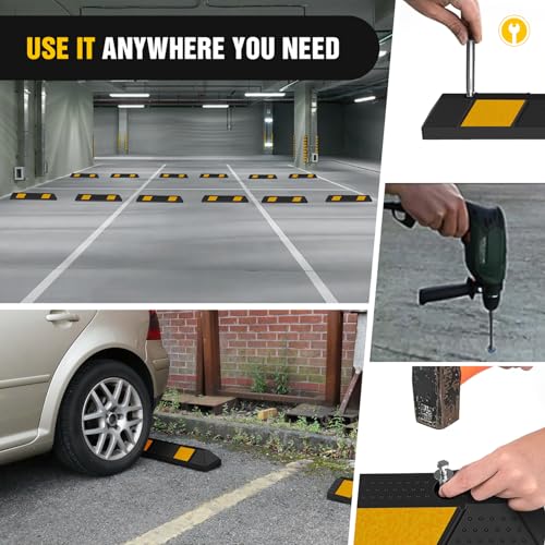 Nilight 36 Inch Parking Curb - Heavy Duty Rubber Garage Driveway Wheel Parking Stopper Blocks for Cars, SUVs, and Trucks - size: 36" 1-Pack