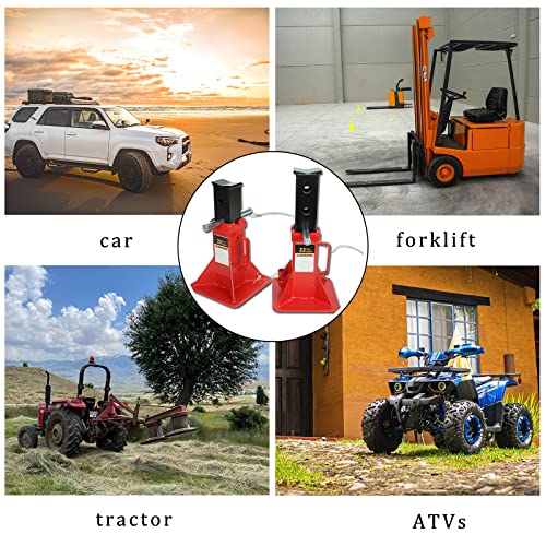 22 Ton (44,000 lbs) Heavy Duty Pin Type Car Jack Stands with Lock Adjustable Height to 19.75" Fit for Supporting Trucks, Trailers and Equipment