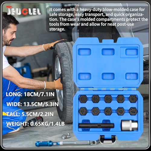 12PCS Wheel Locking Nut Key Kit Compatible with Mercedes Benz | Wheel Lock Nut Socket Adapter Set, Anti-Theft Lug Removal Tool, Anti-Theft Screw Remover, Repair Tool, Tyre Fitting, garage