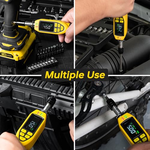 YIYEIE 46-Pc Digital Torque Screwdriver, 3.5-70.8 In-lbs, ±1% Accuracy, 1/4 Inch Pound Torque Screwdriver, Buzzer & LED Alert, with S2 Bits & Tools for Bike Repair, Scope Mounting & Electronics