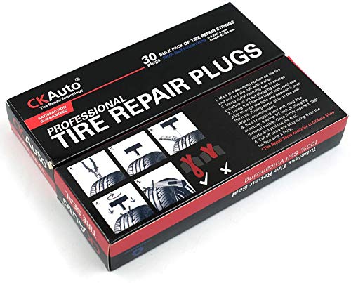 CKAuto 30pcs 8" Brown Tire Repair Strings, Automotive Tool Tire Repair Plugs for Tubeless Off-Road Tires Car, Bike, ATV, UTV, Wheelbarrow, Mower (Pack of 2) - color: Brown, size: 8" x φ0.236" 30pcs (Pack of 2)