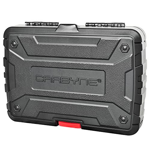 CARBYNE 18-Piece Extra Long Ball End Hex (Allen) Bit Socket Set, Metric and SAE, S2 Steel Bits, 3/8 in. Drive, 6.1 in. Overall Length, Zinc Phosphate Finish, Durable Storage Case - size: Ball-End