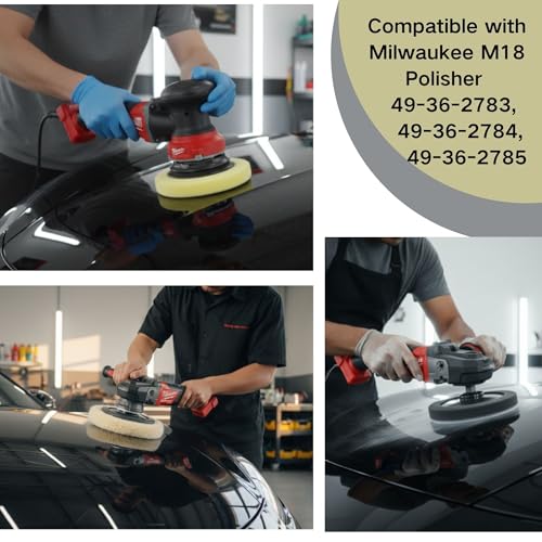 7 Inch Polishing and Finishing Pad Kit, Compatible with Milwaukee M18 Polisher 2738, Includes Foam & Wool Pads, Replacement for 49-36-2783 2784 2785, Car Boat Buffing Waxing Kit