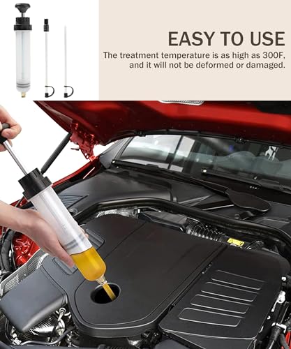 bylikeho Oil Extractor,Fluid Extractor,Car Accessories Auto Syringe Pump Automotive Fluid Syringe Pump Manual Suction Vacuum Fuel for Power Steering Transmission Gear Oil & Brake Fluid Transfers