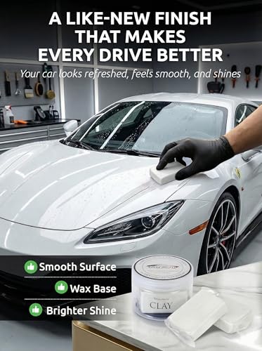 TAKAVU Car Clay Bar, 2 Pack 100g, Medium Grade for Auto Detailing (White) | Removes Dirt, Brake Dust, Tree Sap & Overspray, Safe on Paint, Glass & Wheels, Restores Smooth Finish - color: White