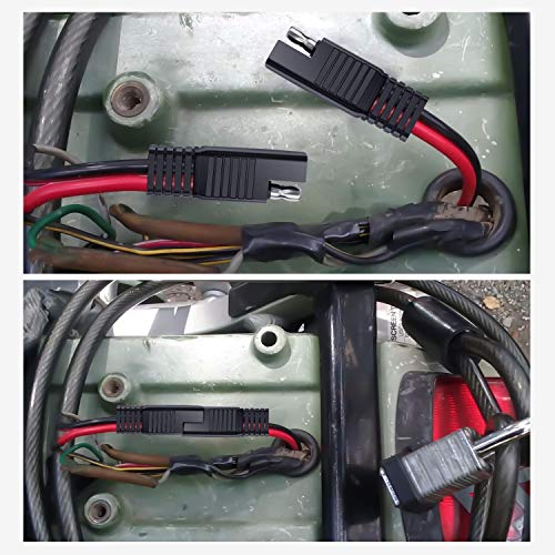 Nilight 10 Gauge 2 Pin Quick Disconnect Harness,Heavy Duty SAE Connector Bullet Lead Cable - color: 12" SAE Disconnect 10AWG
