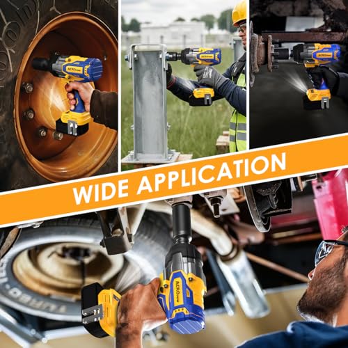 Cordless Impact Wrench 3/4" for DEWALT 20V Battery | High Torque 1850FT-LBS Brushless Impact Driver, Auto-Stop Reverse, Variable Speed, Heavy Duty Impact Gun (Bare Tool) - size: 1850 FT-LBS