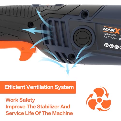 MAXXT Burnishing Polishing Machine, 1300w Surface Conditioning Tool, 6 Speed Variable 3200RPM Motor Drum Machine Grinder, Handheld Electric Stainless Steel Polisher With 3 Polishing Wheels - size: R7402
