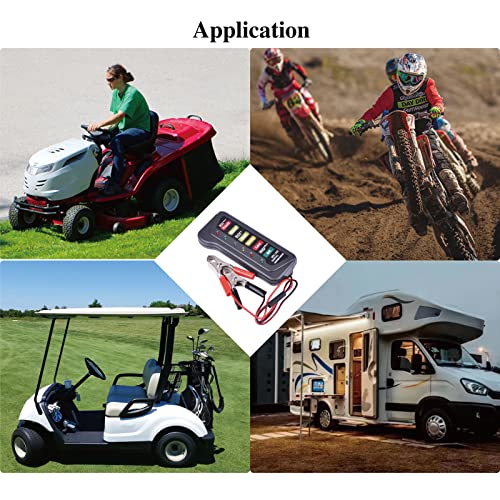 Battery Tester Battery Capcity Indicator Work 6 Indicators for Rv Golf Cart Lawn Mower Electric Bike Motorcycle