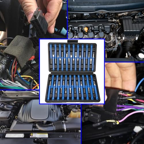 41 Pcs Terminal Pin Removal Tools with Blow-Molded Case - Electrical Pin Removal Tools Automotive Depinning Tool Kit for Automotive & Household Devices Most Connector, Blue - color: blue