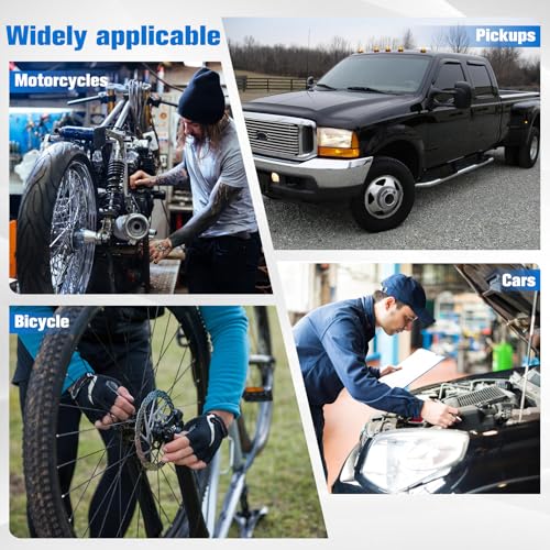 Marvelity 10-Piece Axle Spindle Thread Chaser Set | Includes 8 Dies & 1-1/16" Extension Bar, 8 Common Sizes M20 M22 M24, 13/16" 3/4" UNEF Nuts, for Most Vehicle Axle Spindles