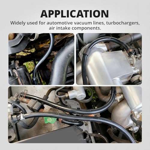 EVIL ENERGY 1/8 5/32 3/16 1/4 5/16 3/8 Silicone Vacuum Tubing Hose Line Kit 10FT 130PSI Max Pressure Black (3mm 4mm 5mm 6mm 8mm 10mm) - size: 10FT