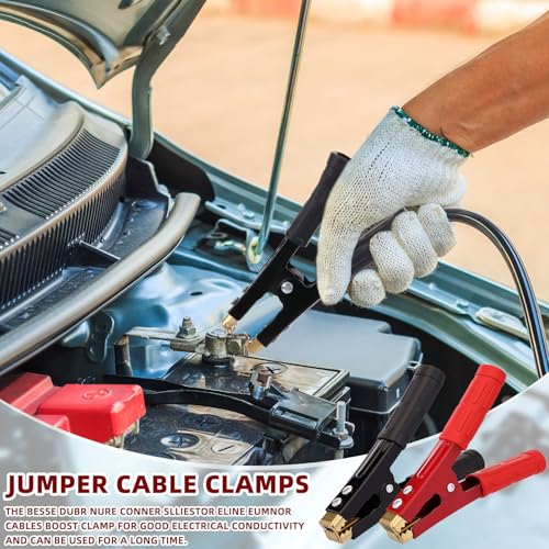 Kingdder 12 Pcs Battery Jumper Cable Clips Heavy Duty Car Battery Charger Clamps Pure Copper 500-1000a with Insulating Sheath Jumper Cable Ends for Cables All Kinds of Cars and Boats