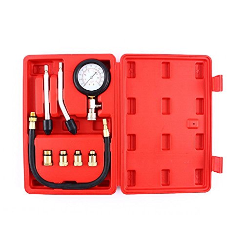 Gasoline Engine Compression Tester Kit Professional Gauge for Car Motorcycle Tool Set with 0-300 Psi Display