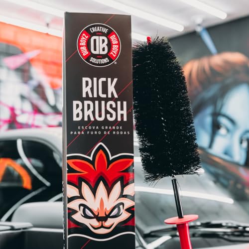 DUB BOYZ Wheel Brush for Cleaning Rims - 17.7" Long Reach Flexible Hedgehog Brush, Soft Bristles for Wheel Holes, Spokes & Lug Nuts, Safe for Alloy Wheels Rick Brush