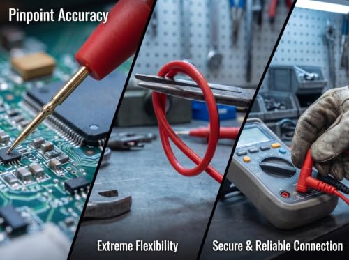1000V 20A Multimeter Leads, Ultra-Sharp Gold-Plated Probes, Silicone Meter Leads for Fluke, Klein, AstroAI Multimeter and Automotive Testing(40.5in)
