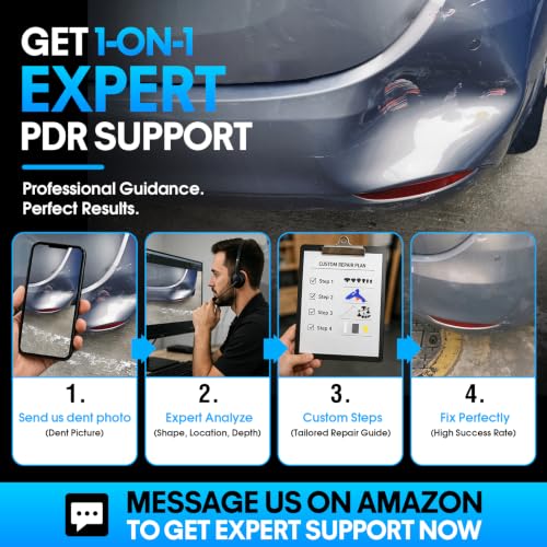 Upgraded Paintless Dent Repair Kit - 132PCS Car Dent Puller Tool Set with Heavy Duty Slide Hammer, Golden Dent Lifter, Bridge Puller, Hot Glue Gun & Tabs for Auto Body Hail Damage, Door Dings Removal