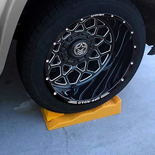 VaygWay RV Leveling Ramps– Automotive Camper Trailer Leveler Wheel Chock – Stabilizing Uneven Ground and Parking – 2 Pk Yellow Auto Blocks for Trailer Car SUV