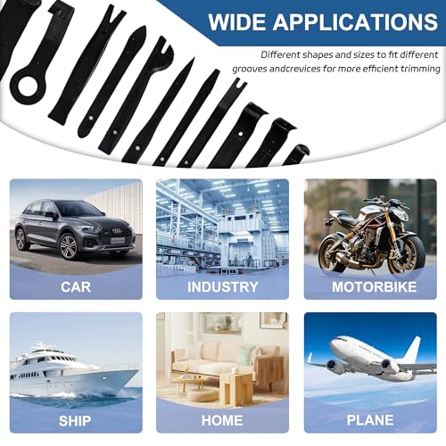 19Pcs Trim Removal Tool,Auto Clip Pliers Fastener Remover Set with Storage Bag,Car Pry Tool Kit for Door Panel Dashboard Body,Panel, Audio, Dash, Window and Upholstery, Black - color: Black