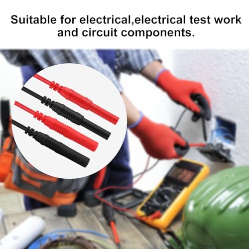 Meter Test Lead Extension Male to Female Connector Multimeter Test Lead 4mm Banana Plug to Jack Extensions Heavy Duty 14AWG Silicone Wires for Professional Electrical Testing - color: 1set male to female