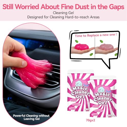 Car Interior & Glass Cleaning Kit, 16Pcs Car Detailing Kit - Car Duster Brushes & Detailing Supplies, Interior Car Cleaner with Windshield Cleaner Tool, Vent Brush & Microfiber Towel, Storage Bag