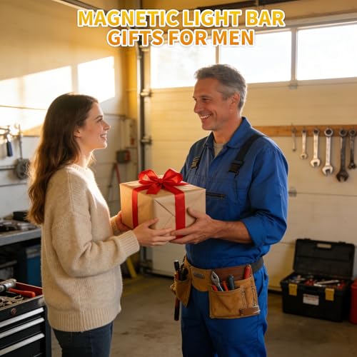 5200mAh Rechargeable Magnetic Work Light, 2-Pack 2500 Lumen LED Under Hood Light Bar with 360° Rotating Hook, Portable Trouble Light for Car Truck Garage Mechanic